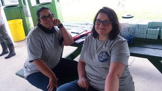 Fishing Derby 2023 Jenn Bachan-Breiten and Tara Sottile at bait table